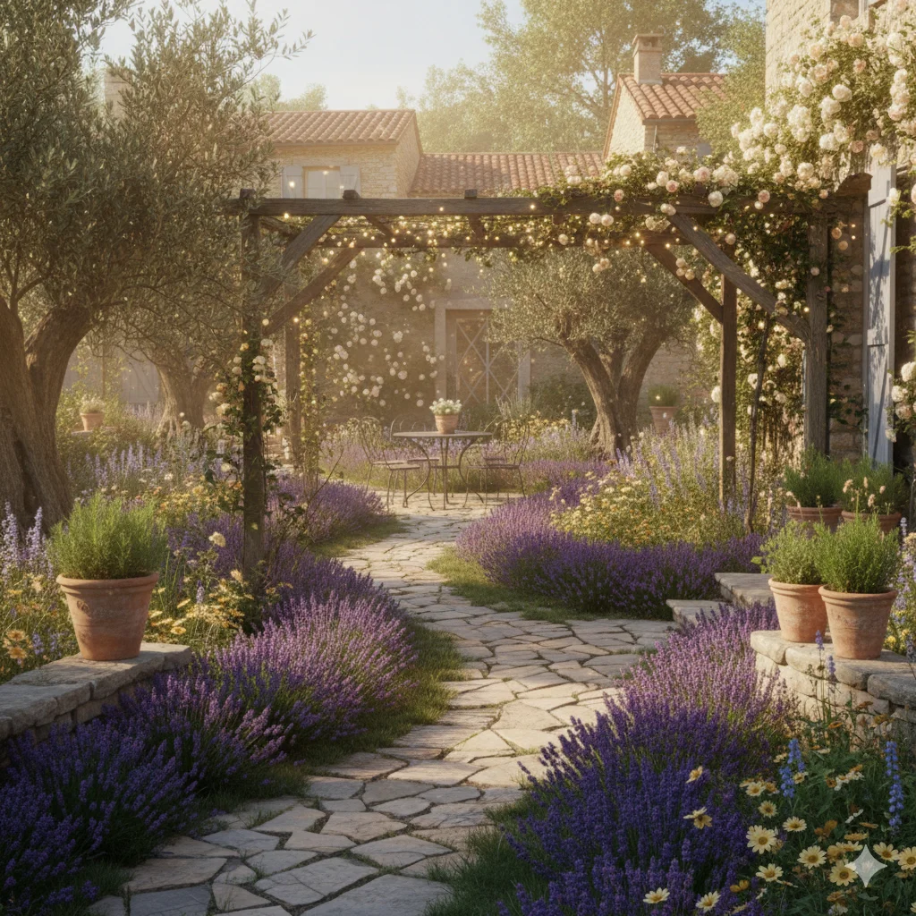 French Countryside Garden Lavender Fields and Fragrant Blooms