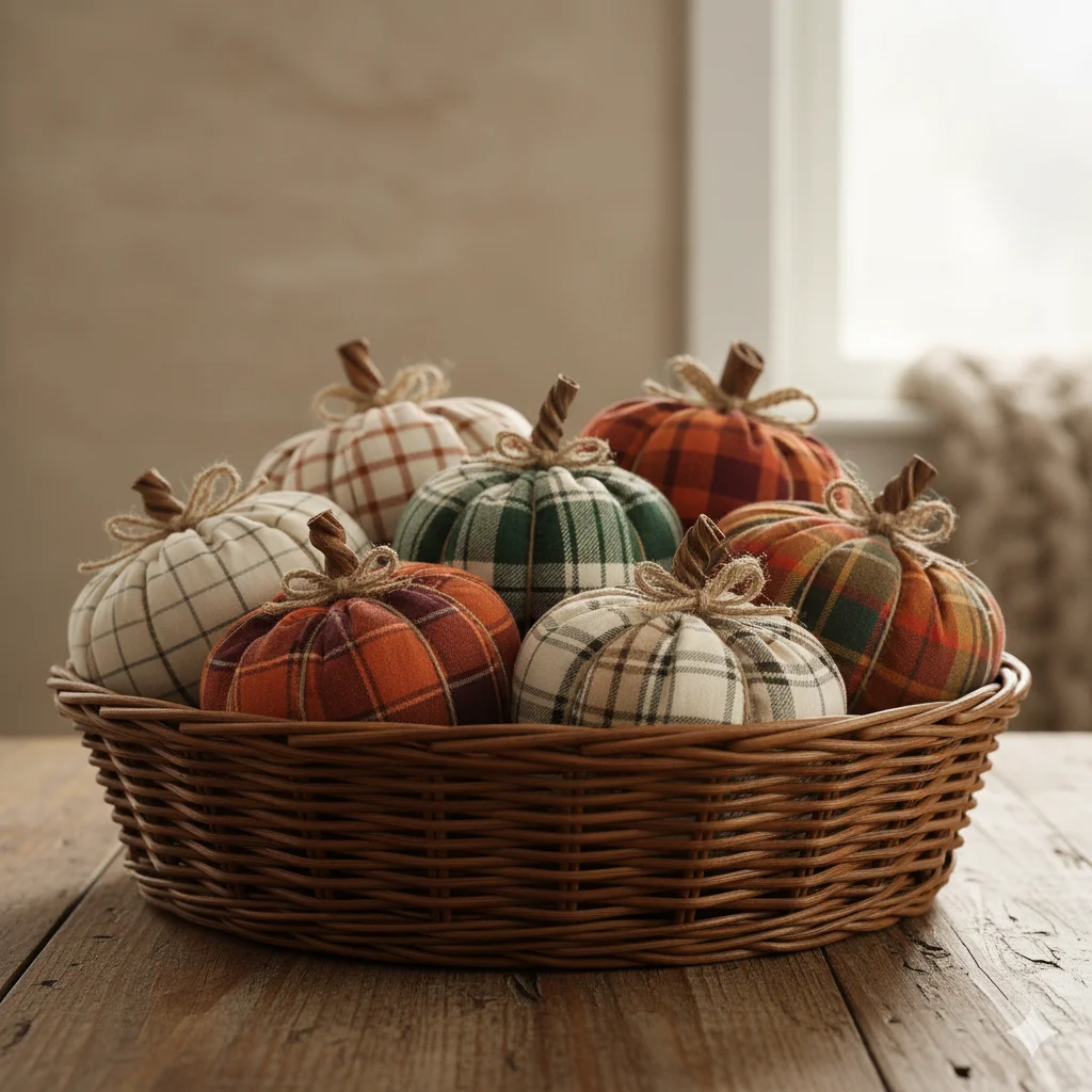 Cozy Fabric Pumpkins from Old Shirts