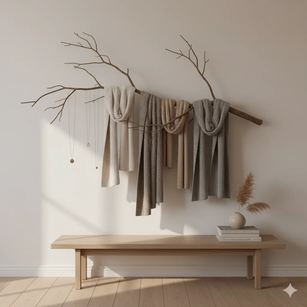 Rustic Branch Hanger for Scarves or Jewelry