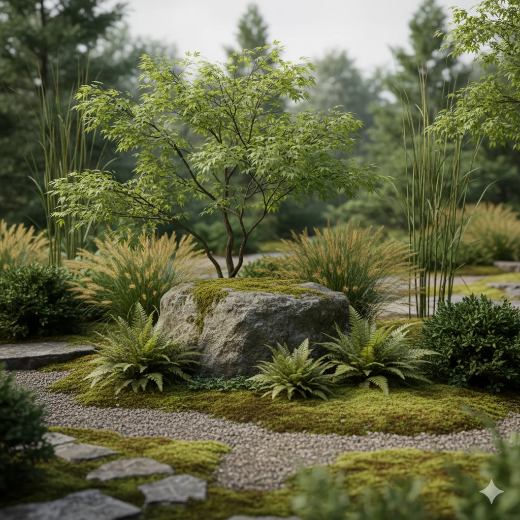 Japandi Garden Oasis Greenery