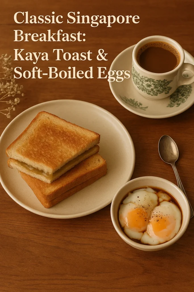  Singaporean Quick and Easy Recipes:  Kaya Toast with Soft-Boiled Eggs