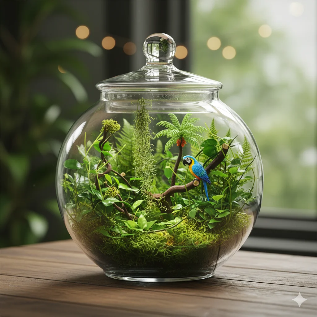 Terrarium Decoration Ideas: Tropical Jungle Terrarium