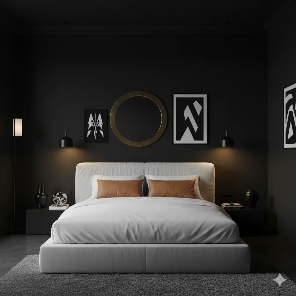 Matte Black Moody Bedroom Aesthetic