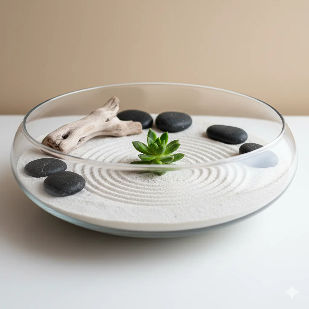 Terrarium Decoration Ideas: Minimalist Zen Terrarium