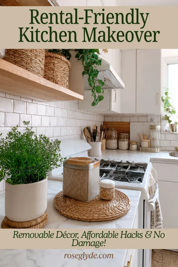 Rental-Friendly Kitchen Makeovers tips with Removable Décor, Affordable Hacks & No-Damage