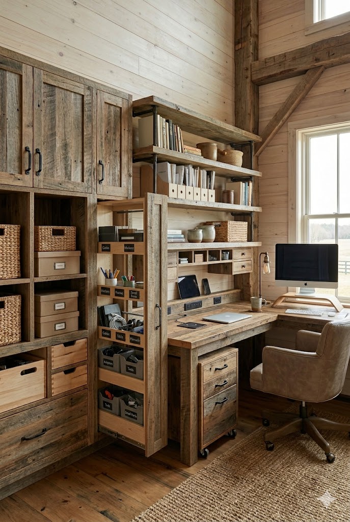 smart storage ideas for Barndominium offices