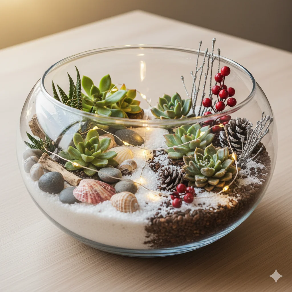 Terrarium Decoration Ideas: Succulent Terrarium for All Seasons