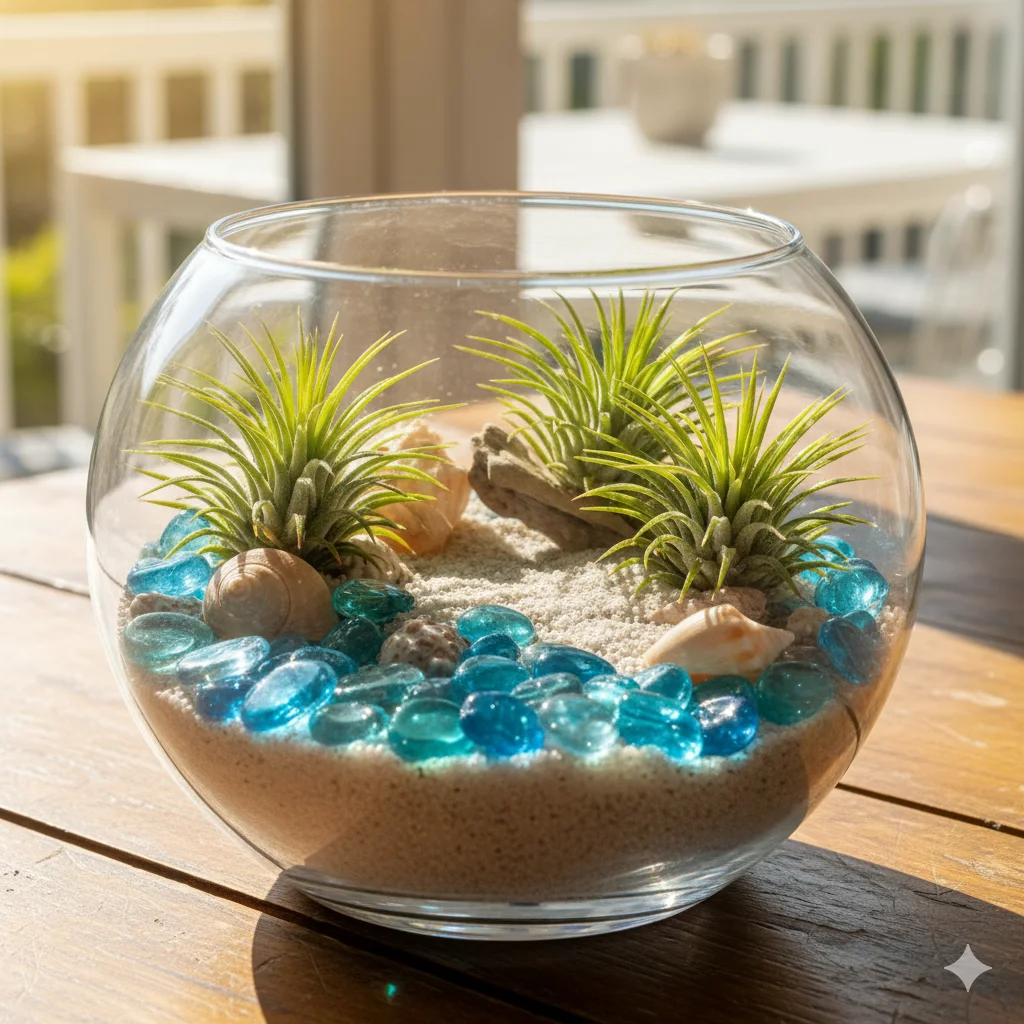Terrarium Decoration Ideas: Summer Beach-Inspired Terrarium