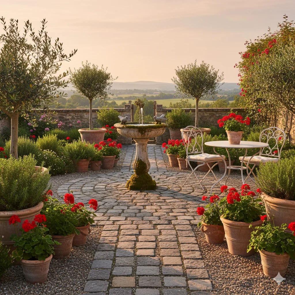 French Countryside Garden Stonework and Rustic Textures