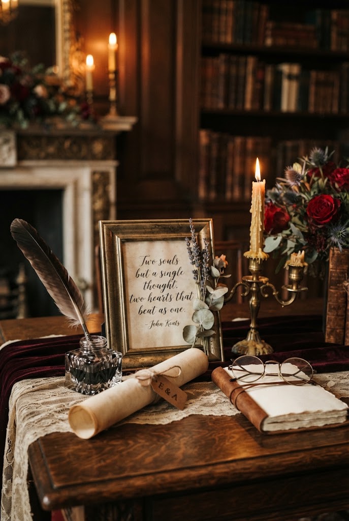 Vintage wedding decor Quills, Inkwells & Writing Notes