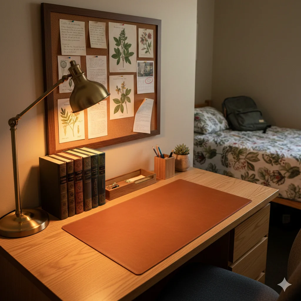 Academia-Inspired Dorm Room and desk organizers and setup