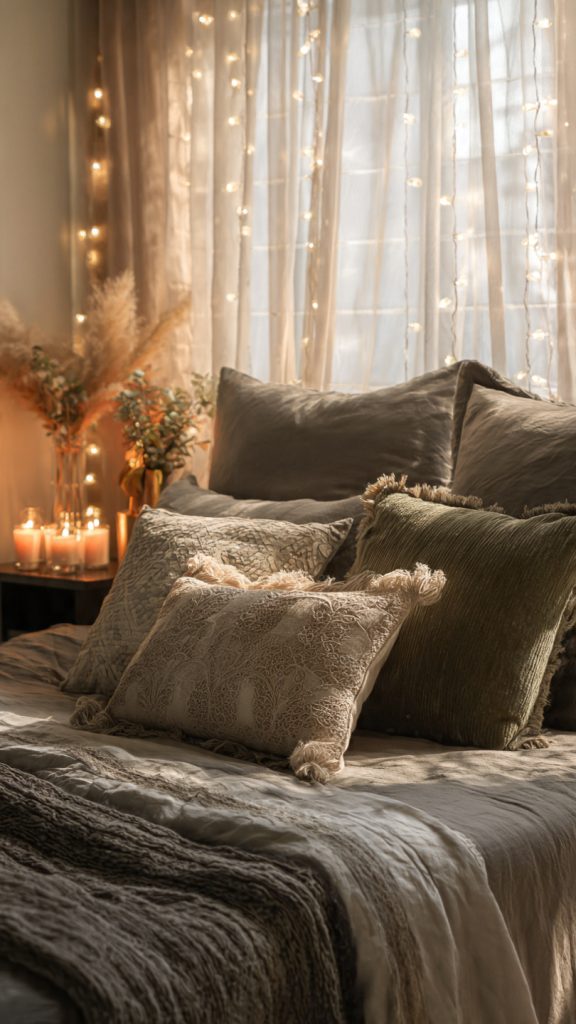 Hygge Bedroom relaxing winter comfort with aroma candles, essential oil diffusers, or wax melts