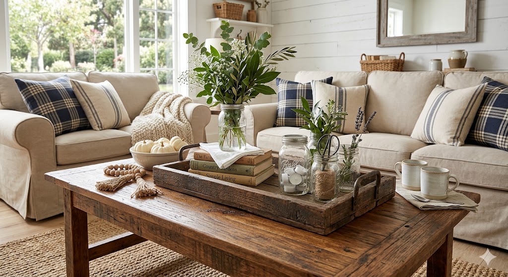 Farmhouse Coffee Table Décor