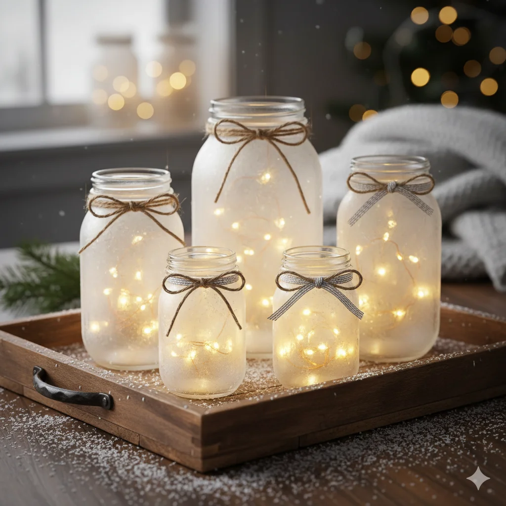 Frosted Jar Lanterns