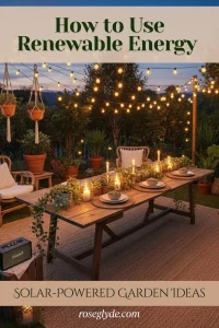 Boho Solar Garden Party — outdoor dining table under solar string lights with natural décor
