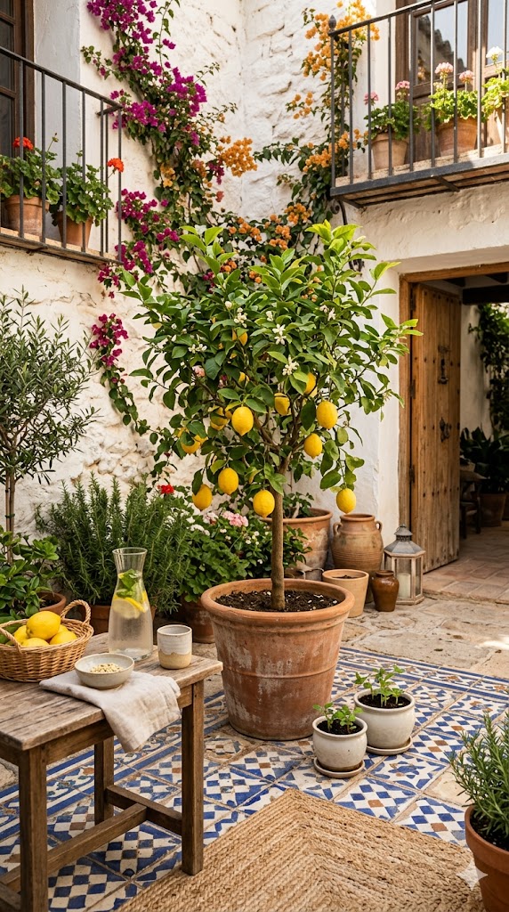 Marbella Garden Plants, olive tree and bougainvillea