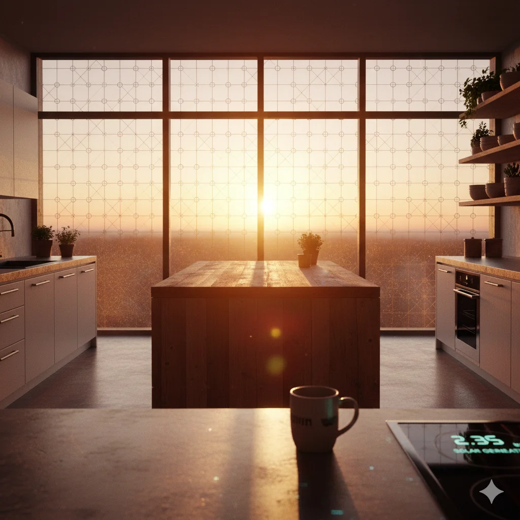 Solarpunk Kitchen BIPV Windows