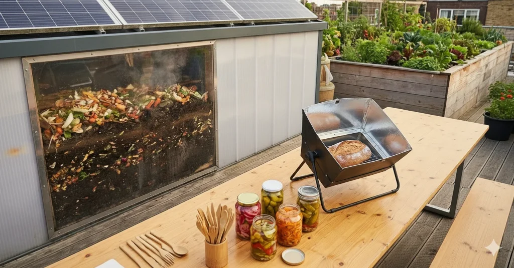 Solarpunk Kitchen Advanced composting systems