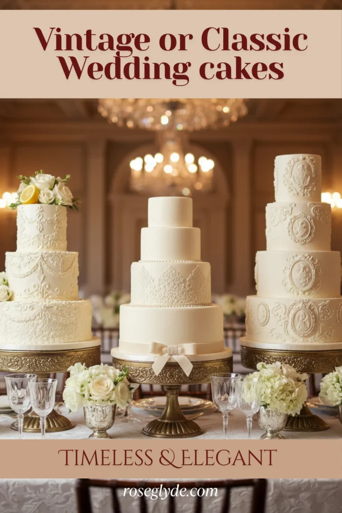 Vintage Wedding Cake Flavors & Classic Elegant Designs
