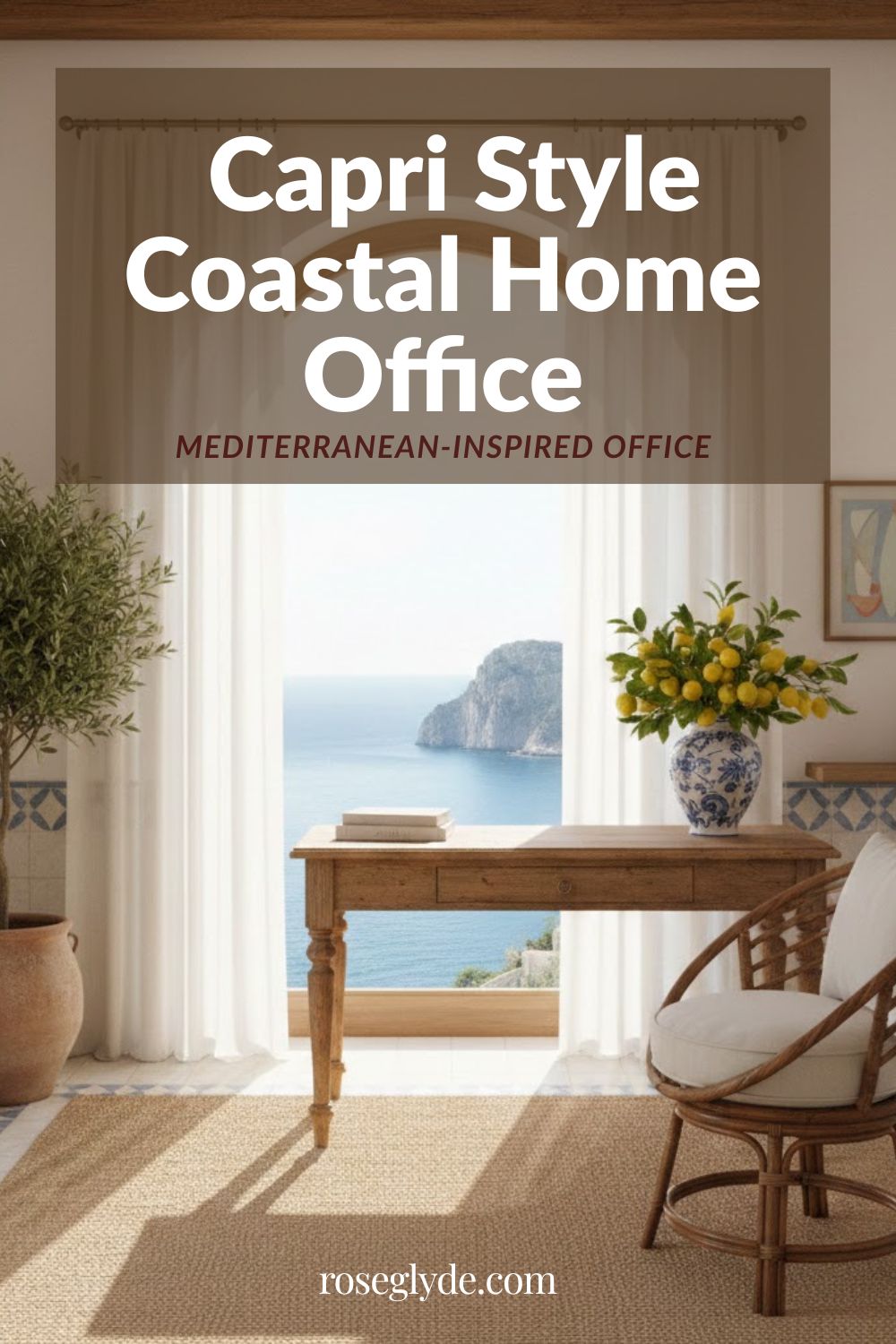 capri style coastal home office decor