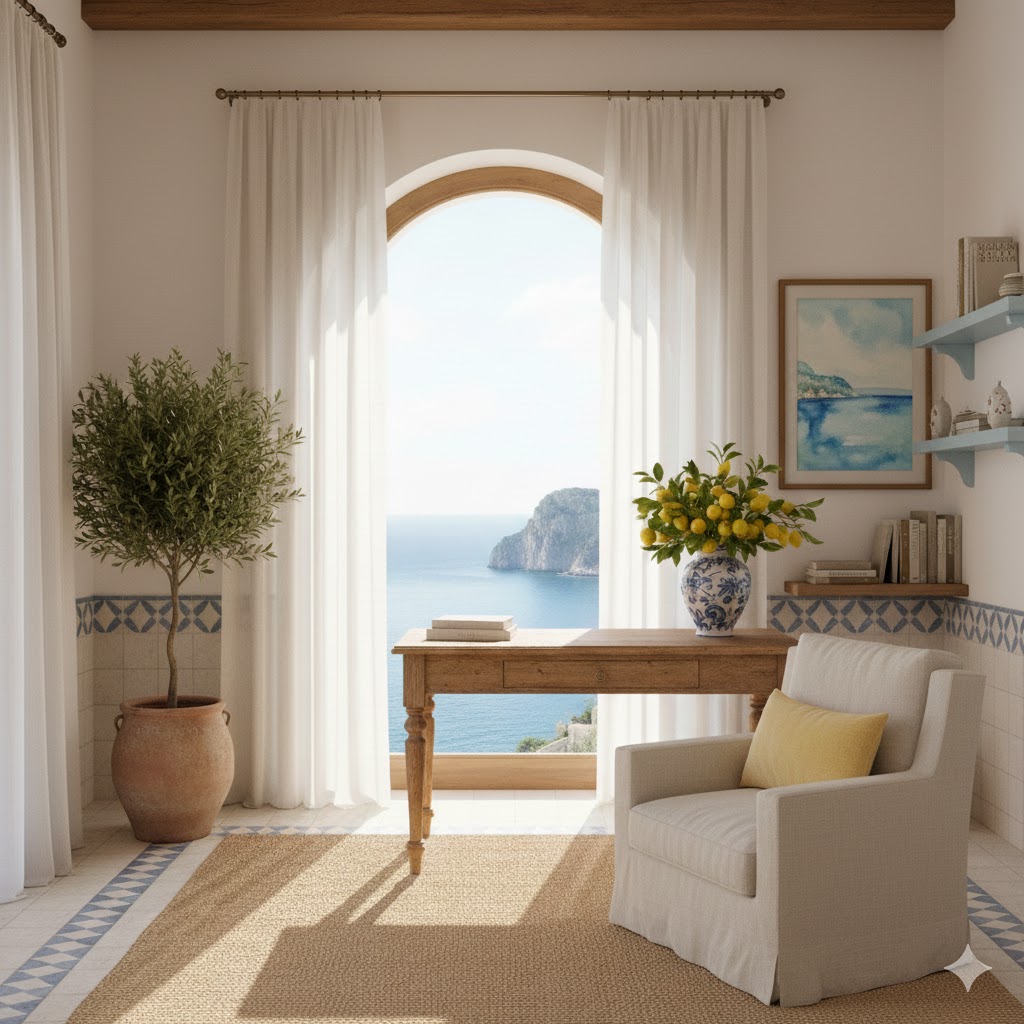 Capri Style Coastal Home Office 