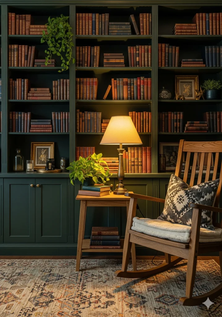 Academia Aesthetic Home Library and Reading Nook