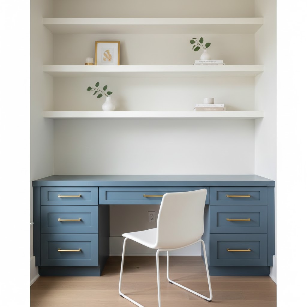 Dusty Blue Home Office Nook