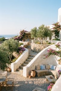 Mykonos Coastal Garden: White Terraces & Wind-Tolerant Blooms