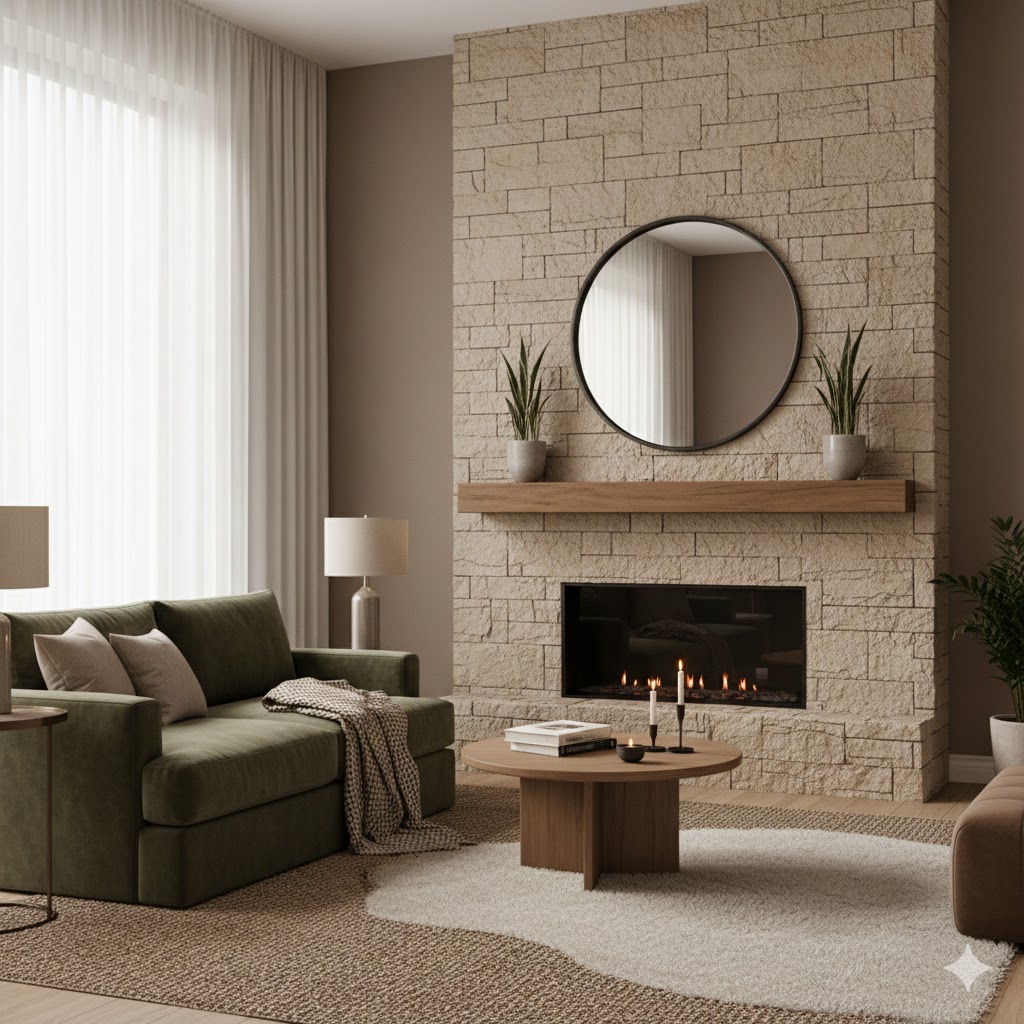 Fire place as a cozy living room focal point