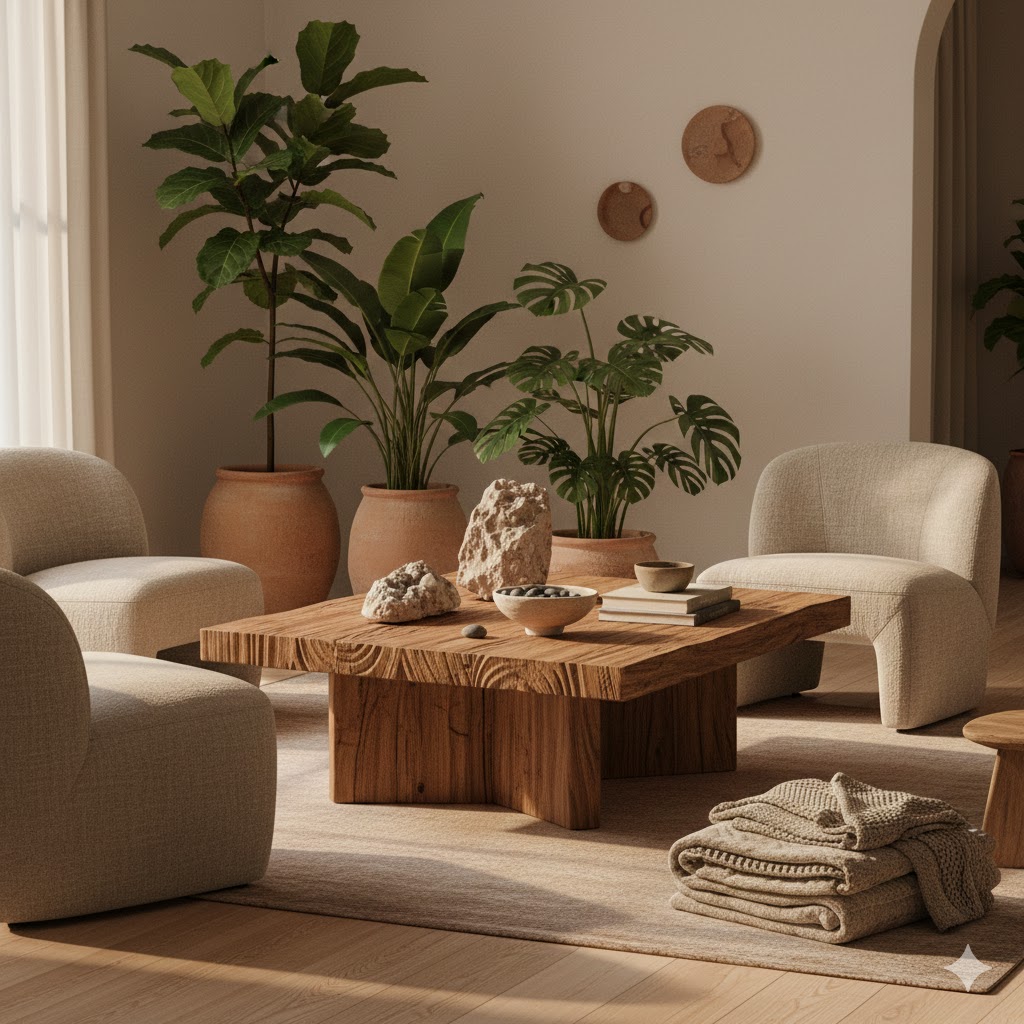 nature-inspired interior design ideas Stone, Wood & Earth Décor