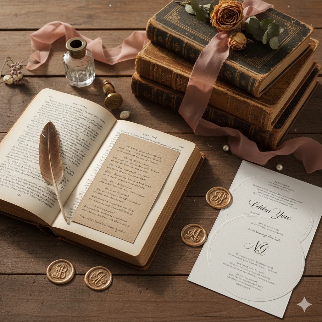 Romantic Book Lover Wedding Aesthetic