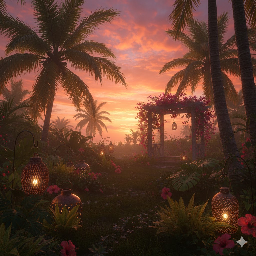 colorful garden inspiration and tropical landscaping ideas