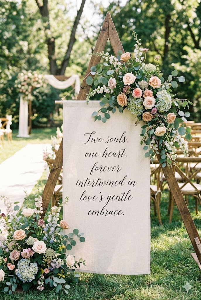 Literary Wedding Ceremony Signs with Poetic Vows