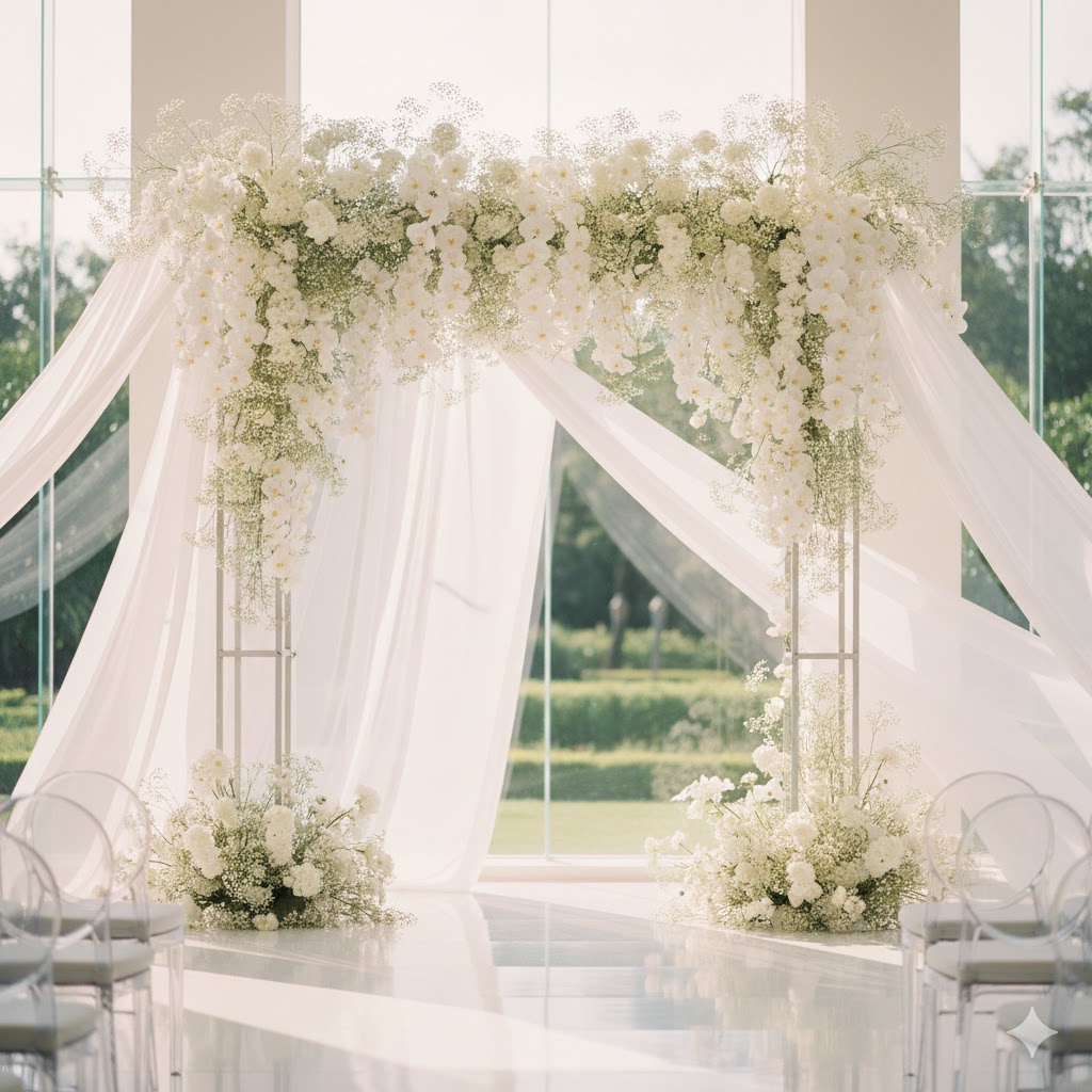 White & Silver Fairytale Wedding Palette