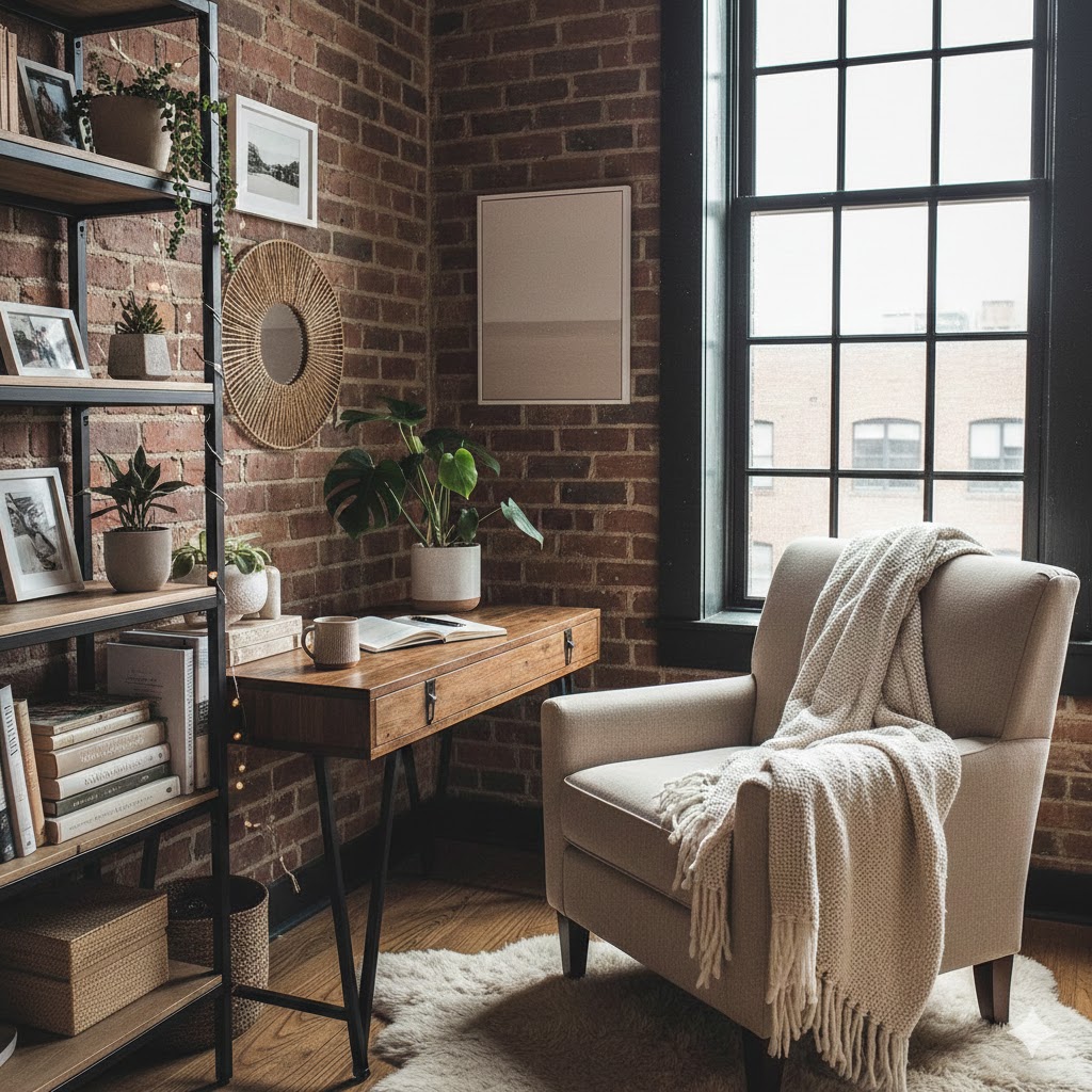 Open Loft Office Corner near window 