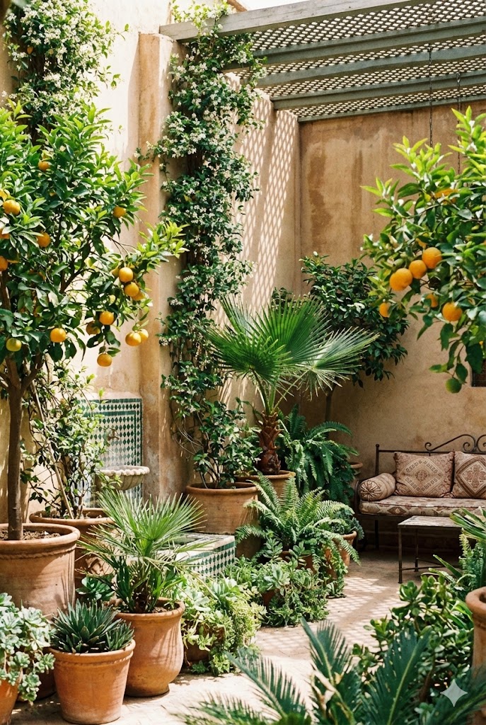 Moroccan Garden Shaded Seating and Outdoor Living