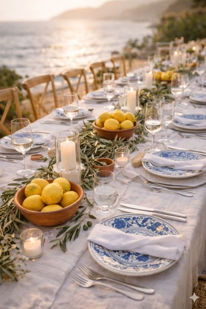 Mediterranean Wedding Tablescapes