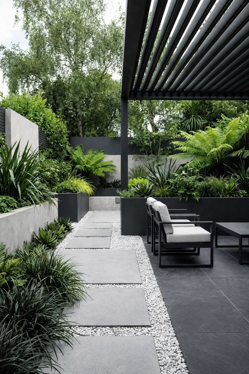 Minimalist Monochrome Modern Gardens