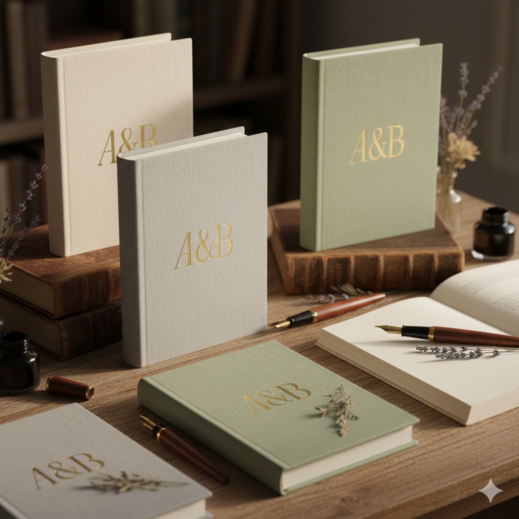 Personalized wedding journals as Book Lover Wedding Keepsakes