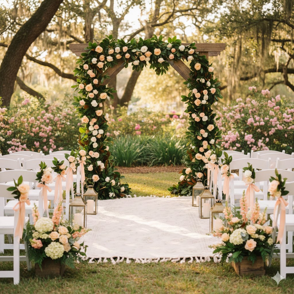 Southern Charm Wedding Ideas with Magnolia and Peach