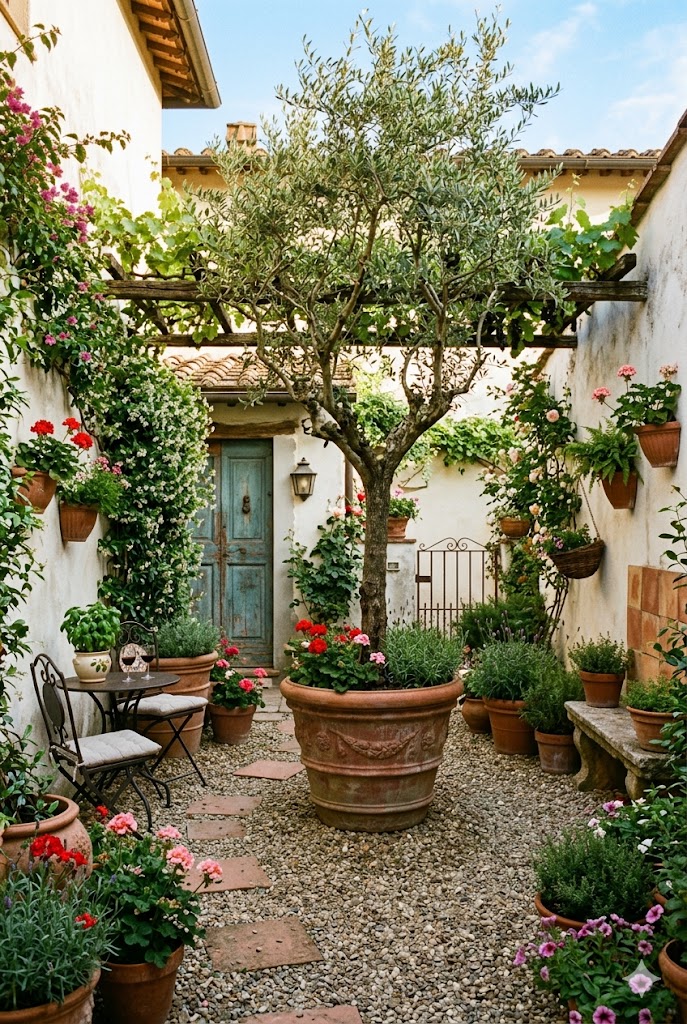 Tuscan-style courtyard