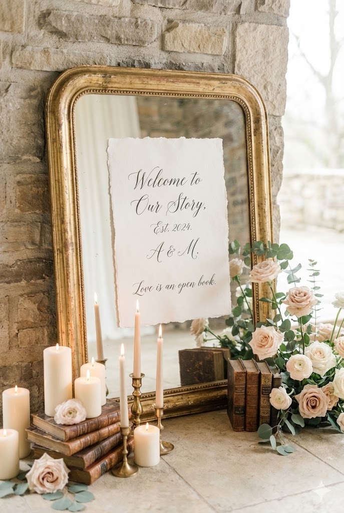 Welcome Signs Inspired by Classic Love Stories for book lovers wedding