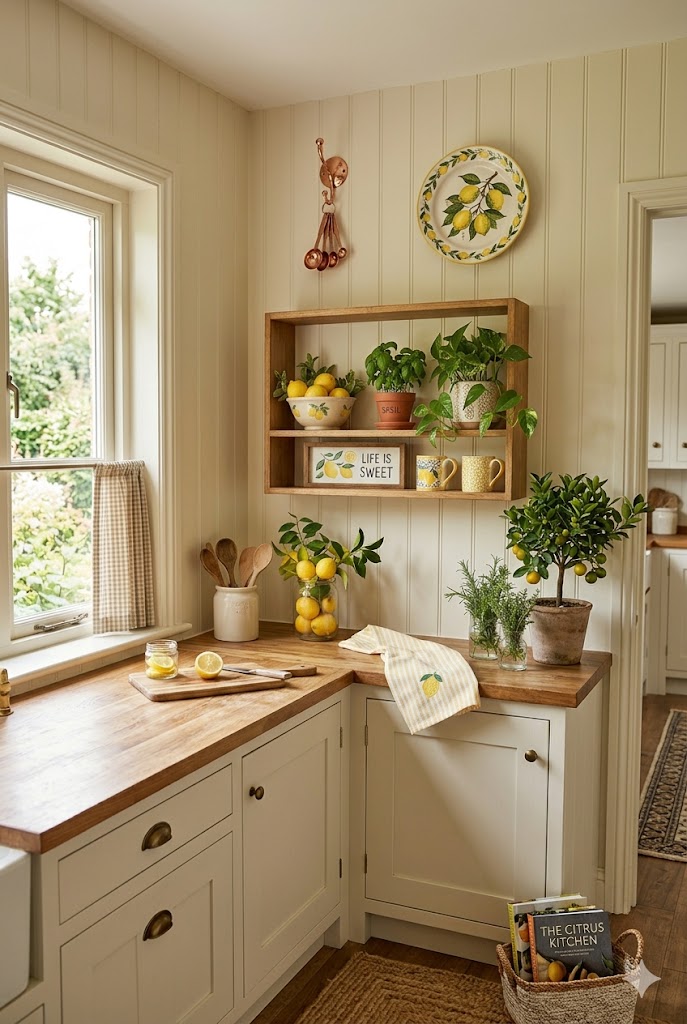 lemon-themed summer kitchen