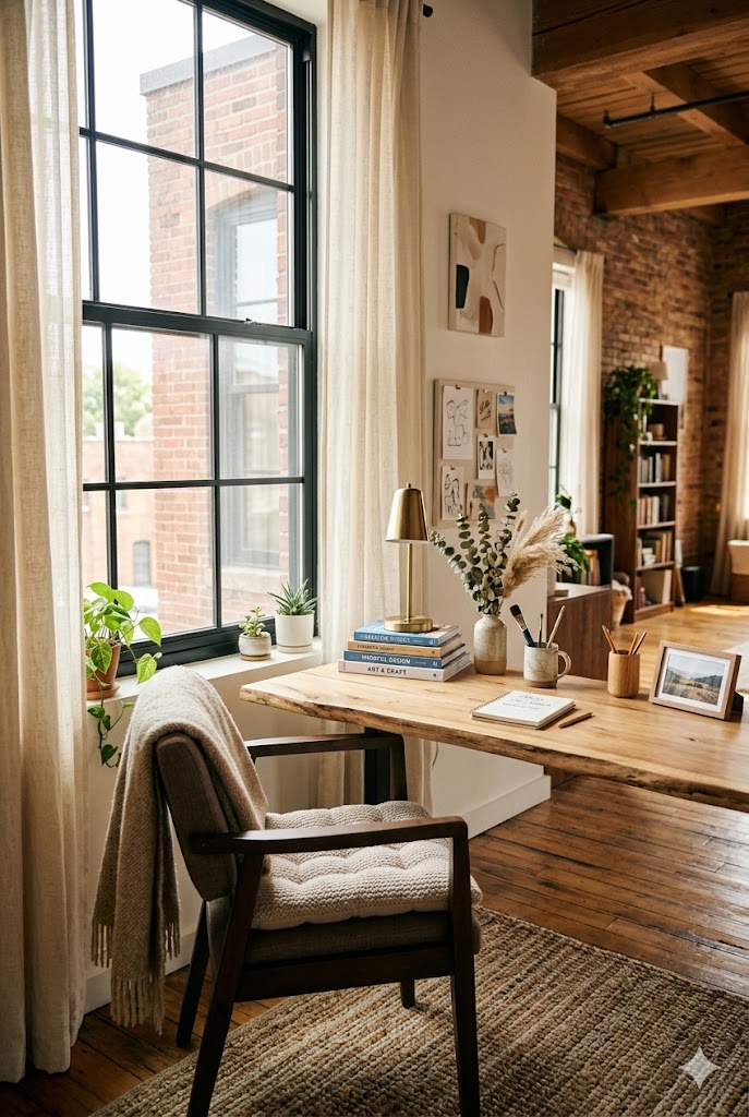 personalized cozy loft office corner