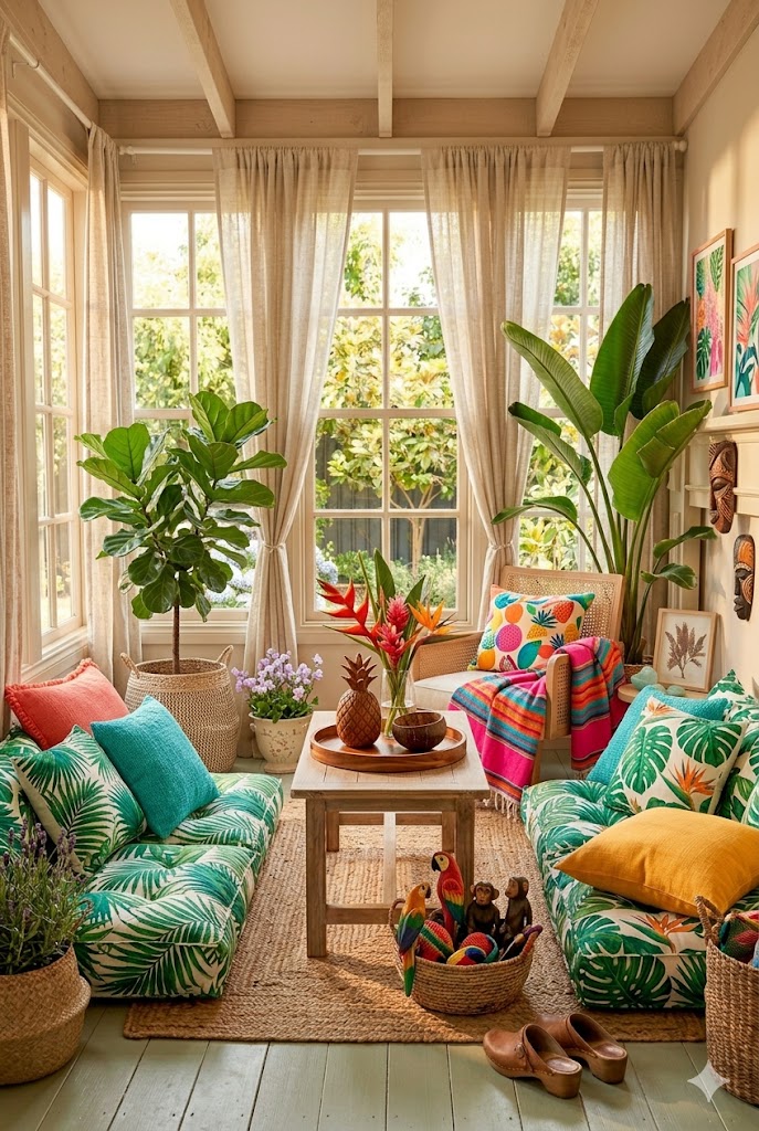 Tropical style summer home decor