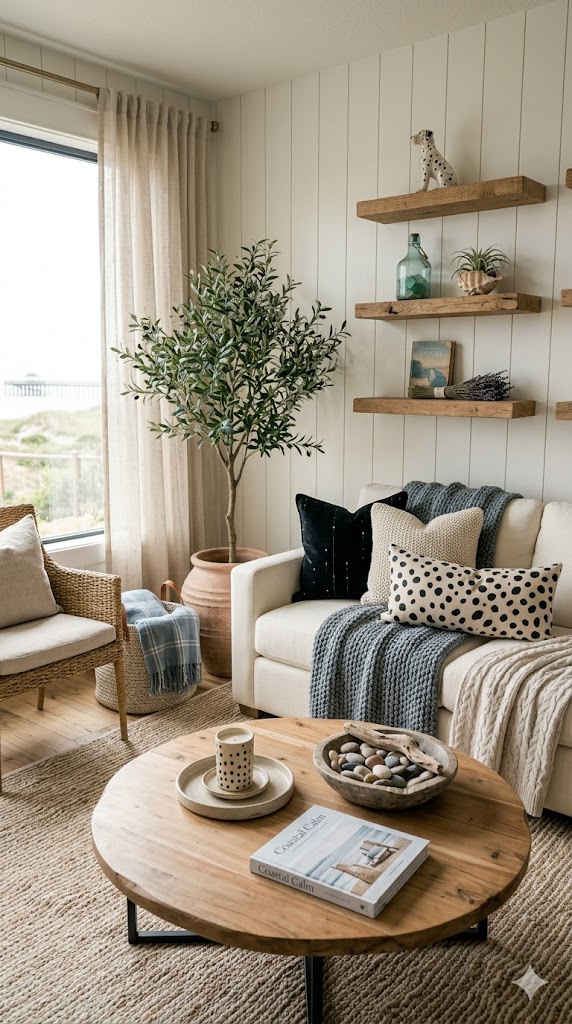 Small apartment living room with Dalmatian-inspired décor