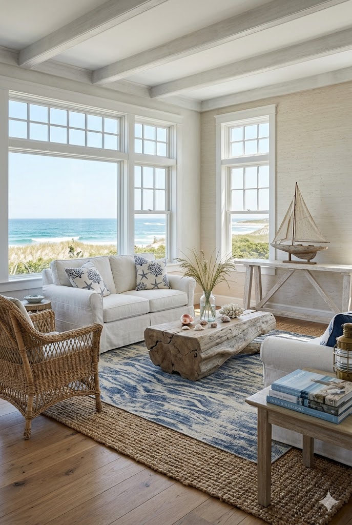Light oak hardwood flooring in a Cape Cod style home
