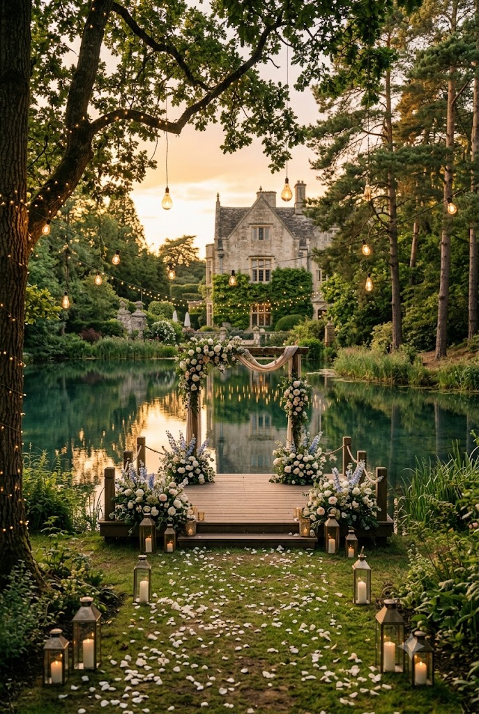 dreamy lakeside woodland estate wedding