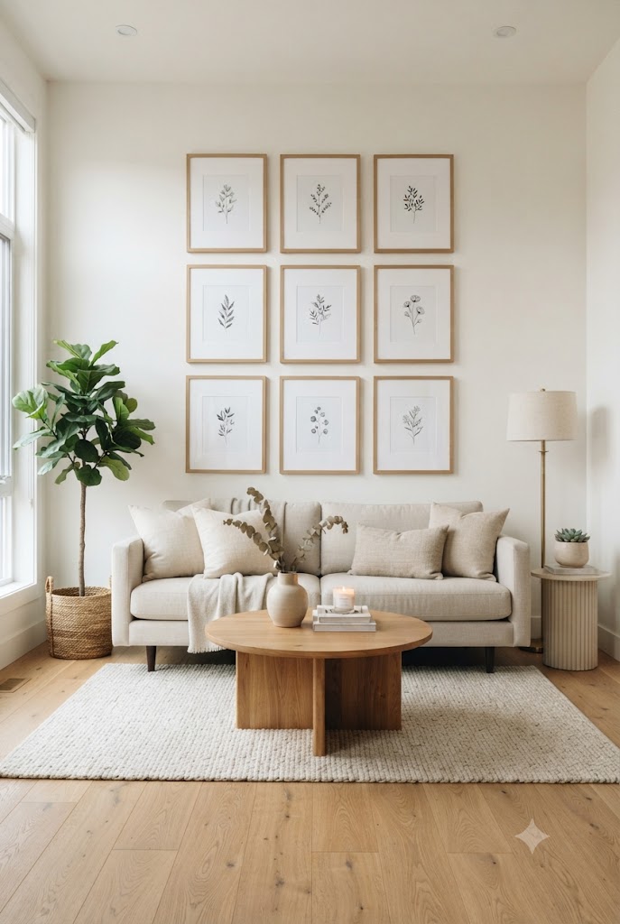 Symmetrical Grid Gallery Wall Layout