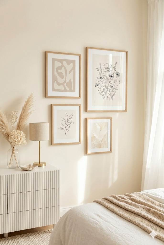 Vanilla Girl Aesthetic Bedroom Minimalist Wall Art